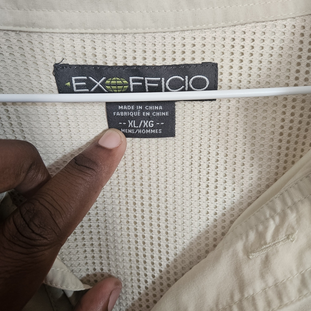 ExOfficio Men's Beige Fishing Shirt XL